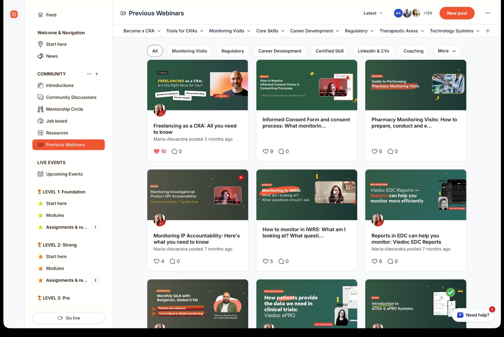 The CRAConnect webinar library